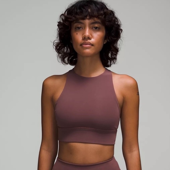 lululemon athletica Other - Lululemon Women’s Energy Bra High Neck Long Line Tough Size 6 Dark Oxide